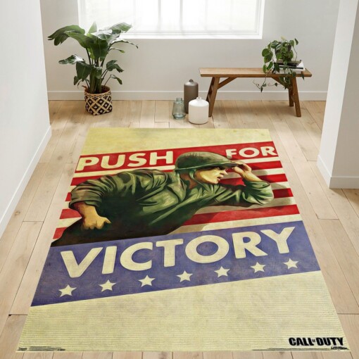 Call Of Duty Wwii Push Rug  Custom Size And Printing