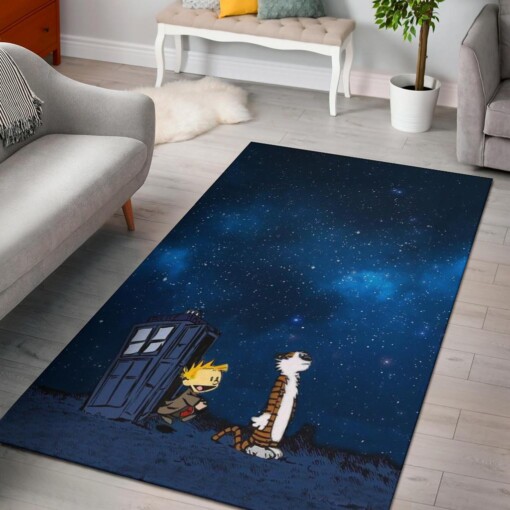 Calvin And Hobbes Doctor Who Area Rug