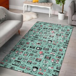 Camera Pastel Pattern Print Area Limited Edition Rug