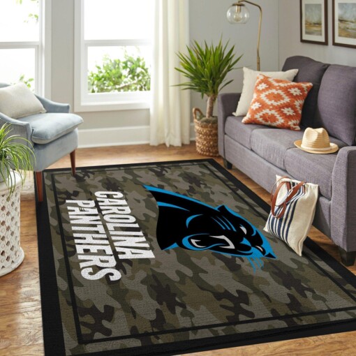 Camo Camouflage Carolina Panthers Nfl Limited Edition Rug