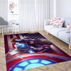 Captain America Bacground Living Room Modern Carpet Rug