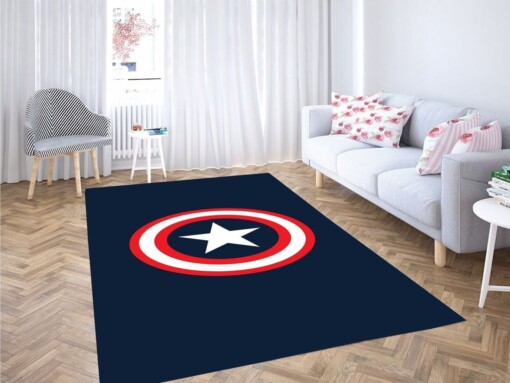Captain America Blue Living Room Modern Carpet Rug