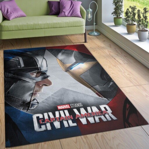 Captain America Civil War Rug  Custom Size And Printing