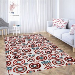 Captain America Logo Living Room Modern Carpet Rug