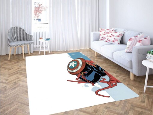 Captain America X Captain Marvel Living Room Modern Carpet Rug