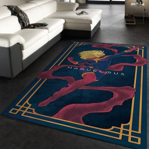 Captain Marvel Bedroom Rug  Custom Size And Printing