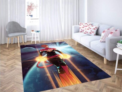 Captain Marvel Galaxy Carpet Rug