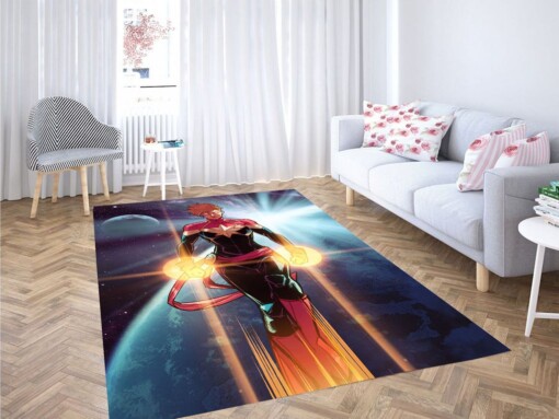 Captain Marvel Galaxy Living Room Modern Carpet Rug