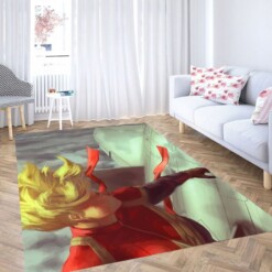 Captain Marvel In The Sky Living Room Modern Carpet Rug