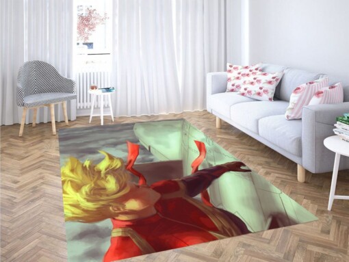 Captain Marvel In The Sky Living Room Modern Carpet Rug