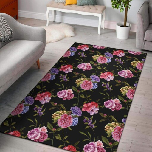 Carnations Pattern Print Design Limited Edition Rug