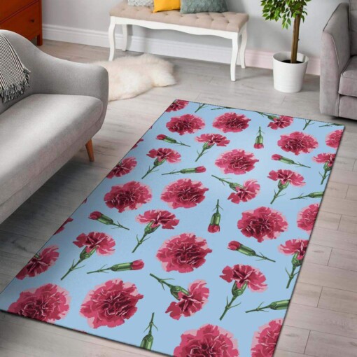 Carnations Pattern Print Design Limited Edition Rug