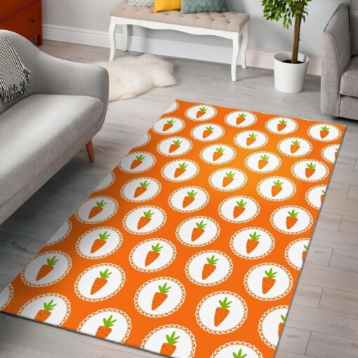 Carrot Pattern Print Area Limited Edition Rug