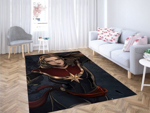 Cartoon Captain Marvel Living Room Modern Carpet Rug