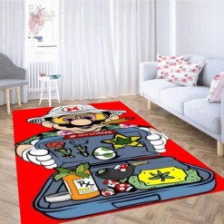 Cartoon Characters Smoking Weed Carpet Rug