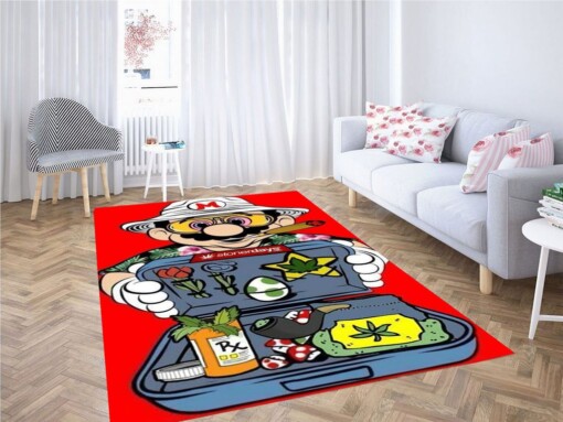 Cartoon Characters Smoking Weed Living Room Modern Carpet Rug