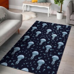 Cartoon Jellyfish Print Pattern Area Limited Edition Rug