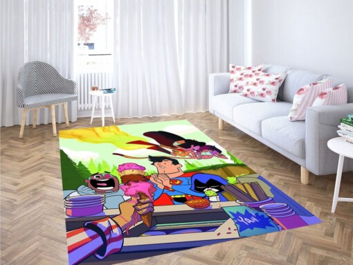 Cartoon Network Superhero Living Room Modern Carpet Rug