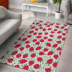 Cartoon Strawberry Pattern Print Area Limited Edition Rug