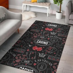 Casino Poker Pattern Print Area Limited Edition Rug