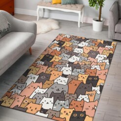 Cat Art Pattern Area Rug