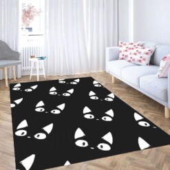 Cat Black And White Carpet Rug