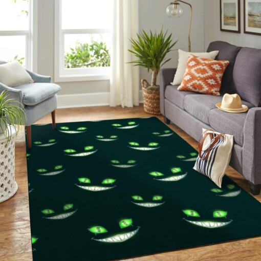 Cat Creepy Green Eyes Carpet Rug
