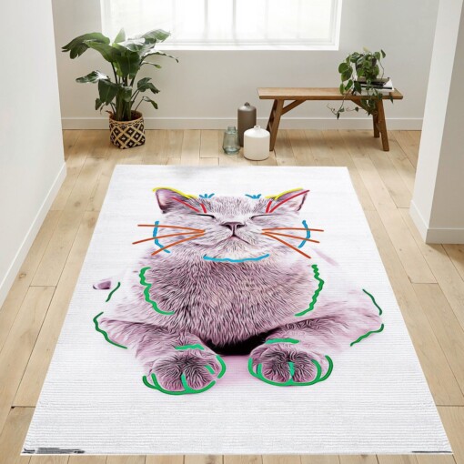 Cat Funny Face Rug  Custom Size And Printing