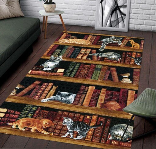 Cats And Books Rectangle Limited Edition Rug