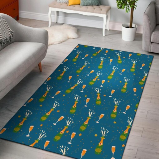 Celebrate Champagne Print Pattern Area Limited Edition Rug