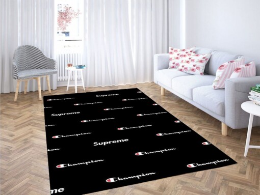 Champions Black Wallpaper Carpet Rug