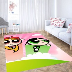 Character Of The Powerpuff Girls Carpet Rug