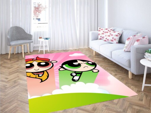 Character Of The Powerpuff Girls Living Room Modern Carpet Rug