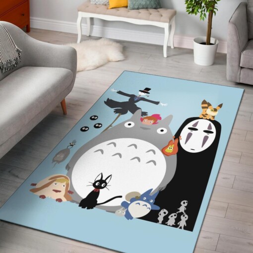 Characters In My Neighbor Totoro Area Rug