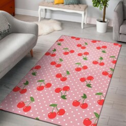 Cherry Heart Dot Pattern Print Area Limited Edition Rug