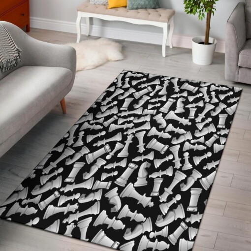 Chess Pattern Print Area Limited Edition Rug