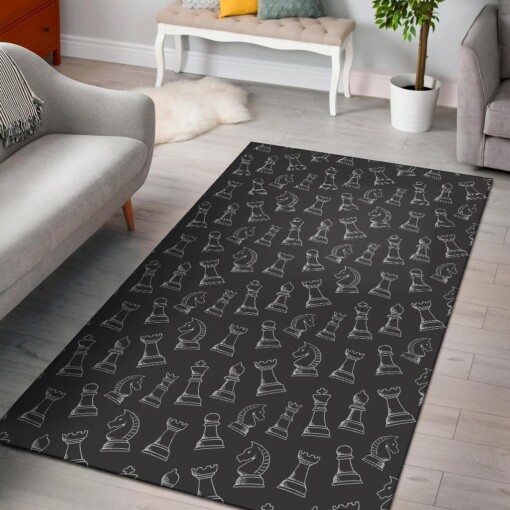 Chess Print Pattern Area Limited Edition Rug