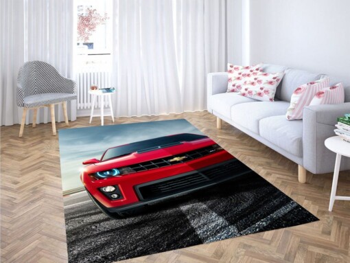 Chevrolet Red Car Living Room Modern Carpet Rug