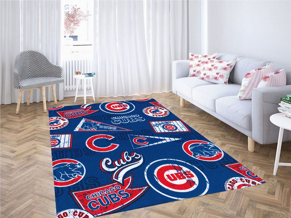 Chicago Cubs Cotton Fabric Living Room Modern Carpet Rug