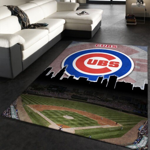 Chicago Cubs MLB Team Logo Rug  Custom Size And Printing