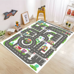 Children Board Game City Road Maze Highway Playmat Rug