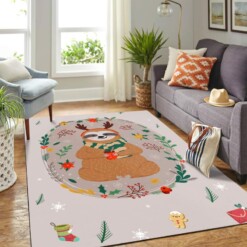 Christmas Blanket Chan Sloths Mk Carpet Area Rug