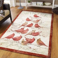Christmas Cardinals Tree Rectangle Limited Edition Rug