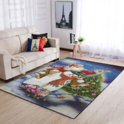 Christmas Santa Claus  Snowman Area Limited Edition Rug