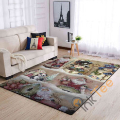 Christmas Santa Claus Snowman Area Rug