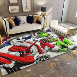 Christmas Santa Jack Skellington Grinch Area Rug