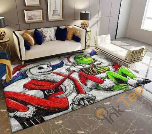 Christmas Santa Jack Skellington Grinch Area Rug