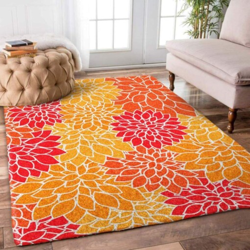 Chrysanthemum Red Limited Edition Rug