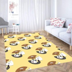 Circle Pattern We Bare Bears Carpet Rug