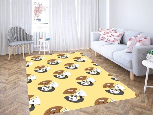 Circle Pattern We Bare Bears Living Room Modern Carpet Rug